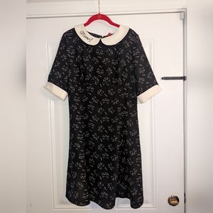 Hell Bunny Black Cat Meow Dress